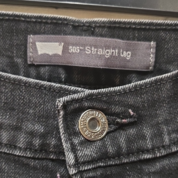 Levi's 505 Straight Black Jeans for Women - Picture 2 of 6